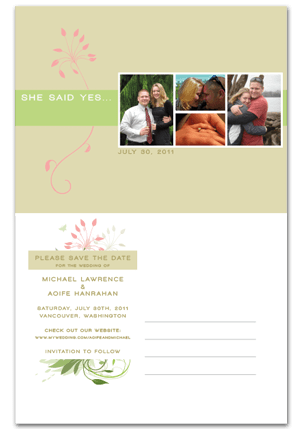 Mike and Aoife – Save the Date Postcard
