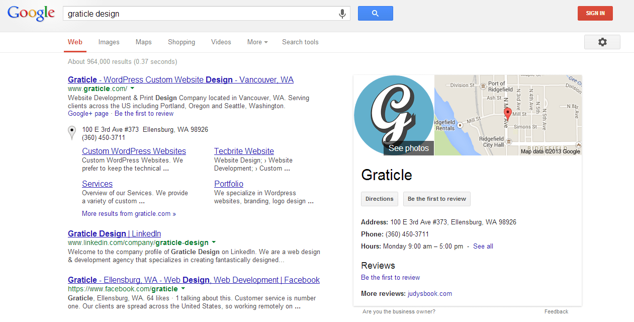 Graticle Design on Google Search Results