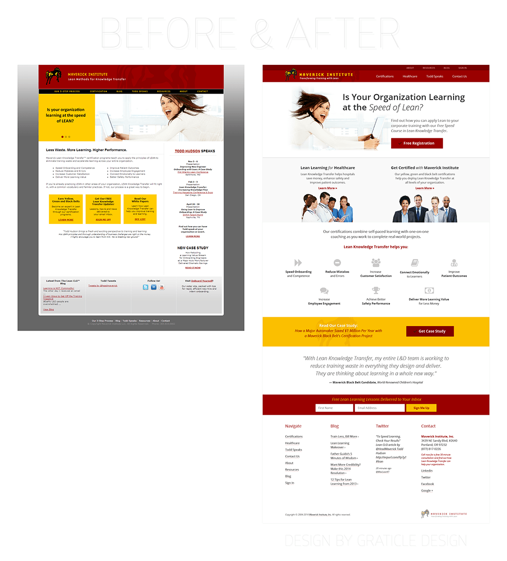 Maverick Institute - Before & After - Homepage - Designed by Graticle Design