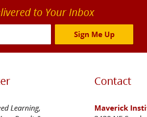 Maverick Institute WordPress Website Design Sign Me Up