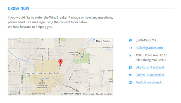 Google Map and Contact Information - WindBreaker Package