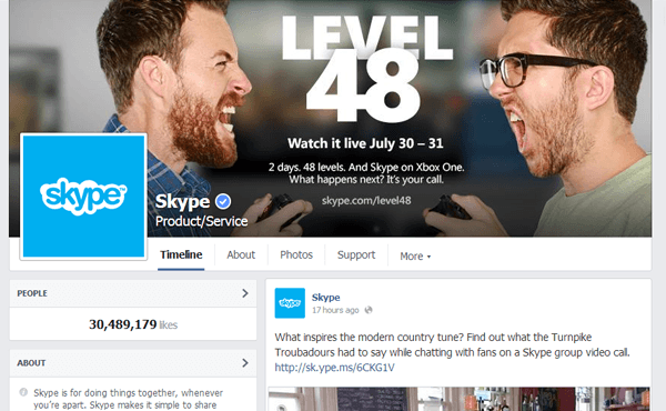 Skype - Facebook Page