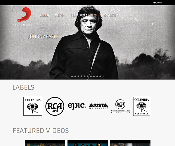 Sony Music WordPress Website