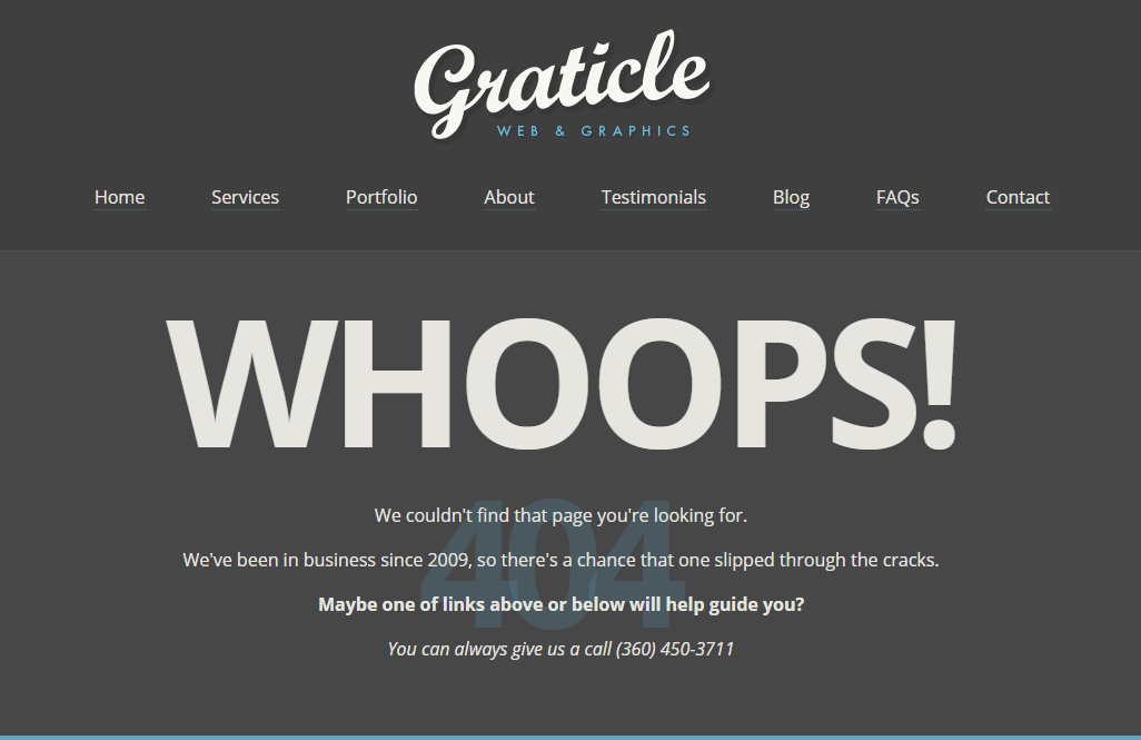 Graticle 404 Page Example