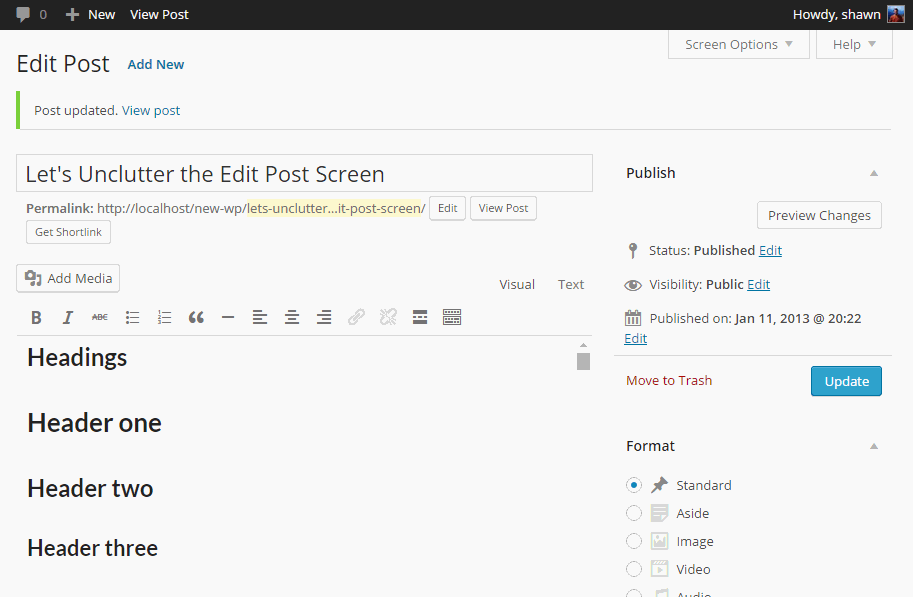 How to Customize the Edit Post Screen in WordPress - Animated GIF