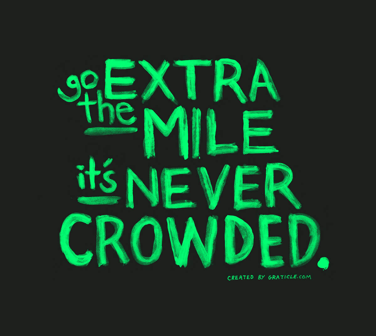 Go the Extra Mile, It’s Never Crowded