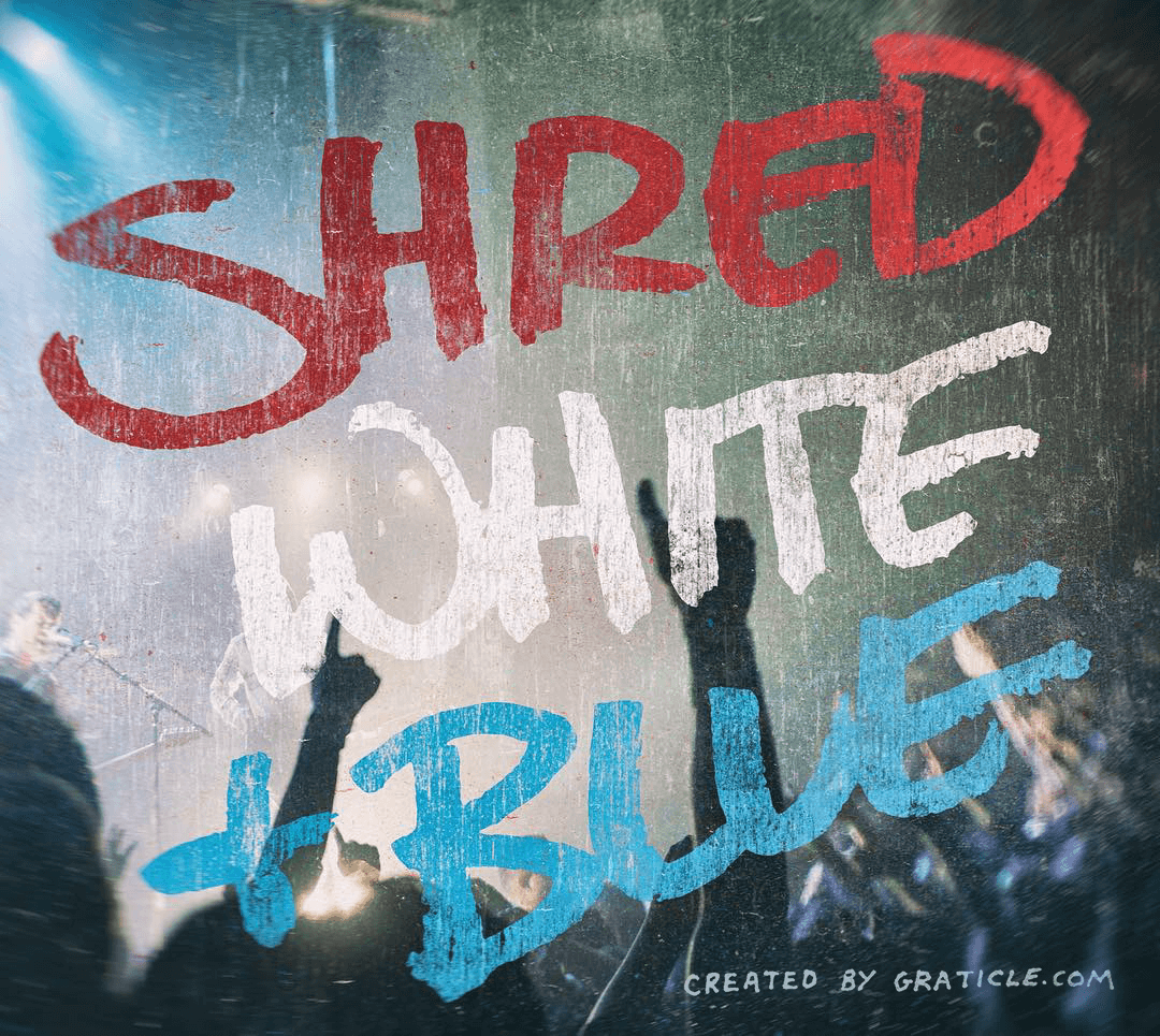 Shred White & Blue