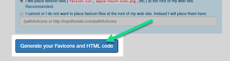 Generator your Favicons and HTML code