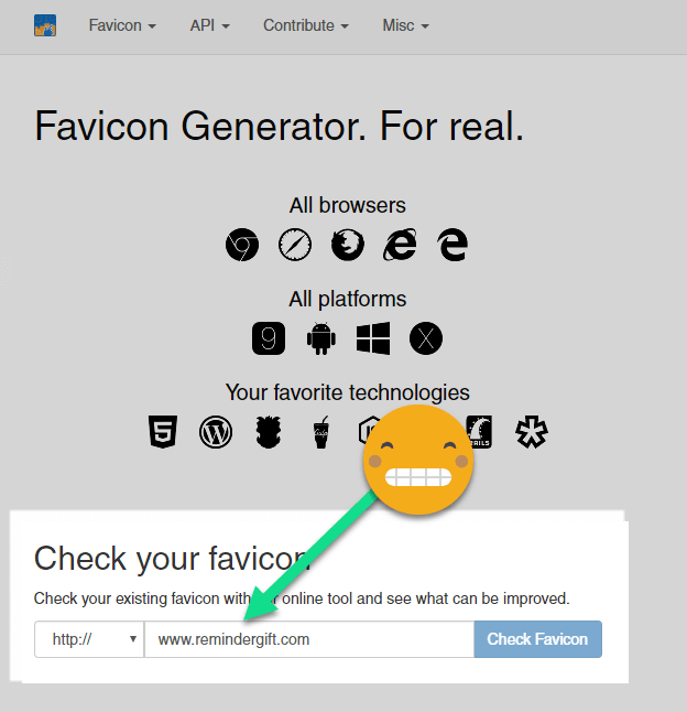 Real Favicon Generator - Check Your Favicon
