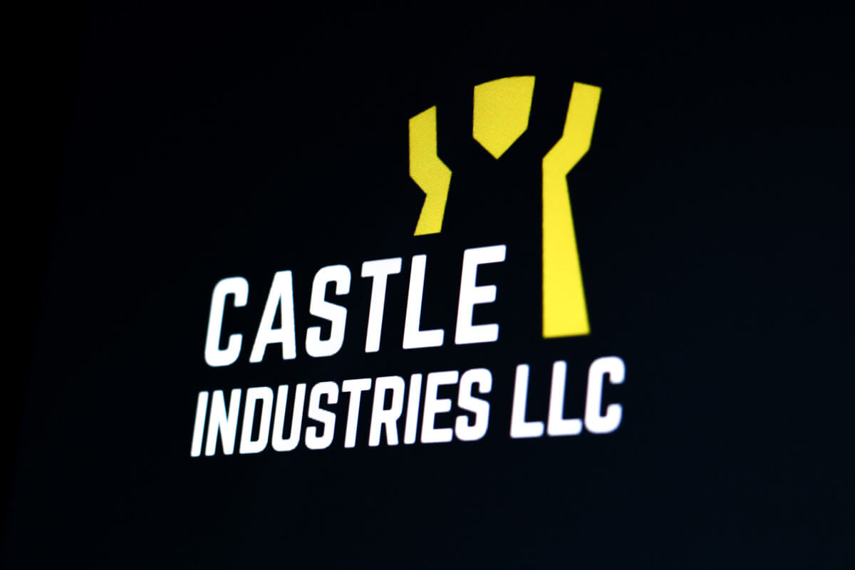 Photo of a logo for a construction company called Castle Industries LLC