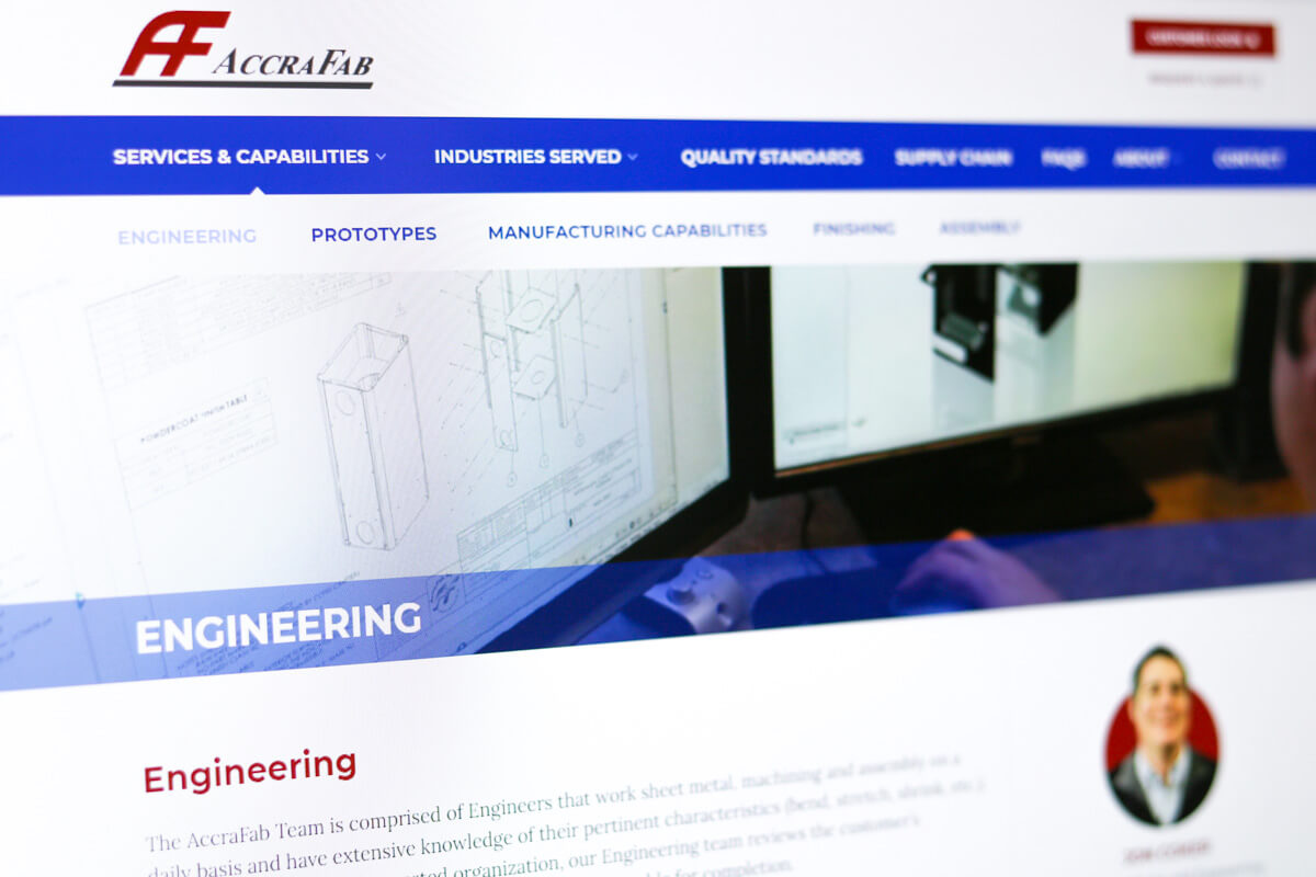 Engineering web design page