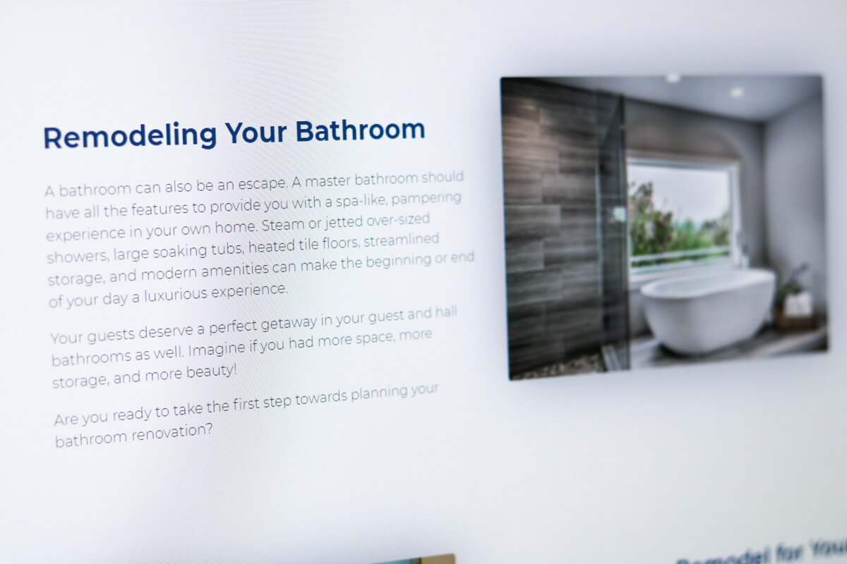 Bathroom Remodel Website Design