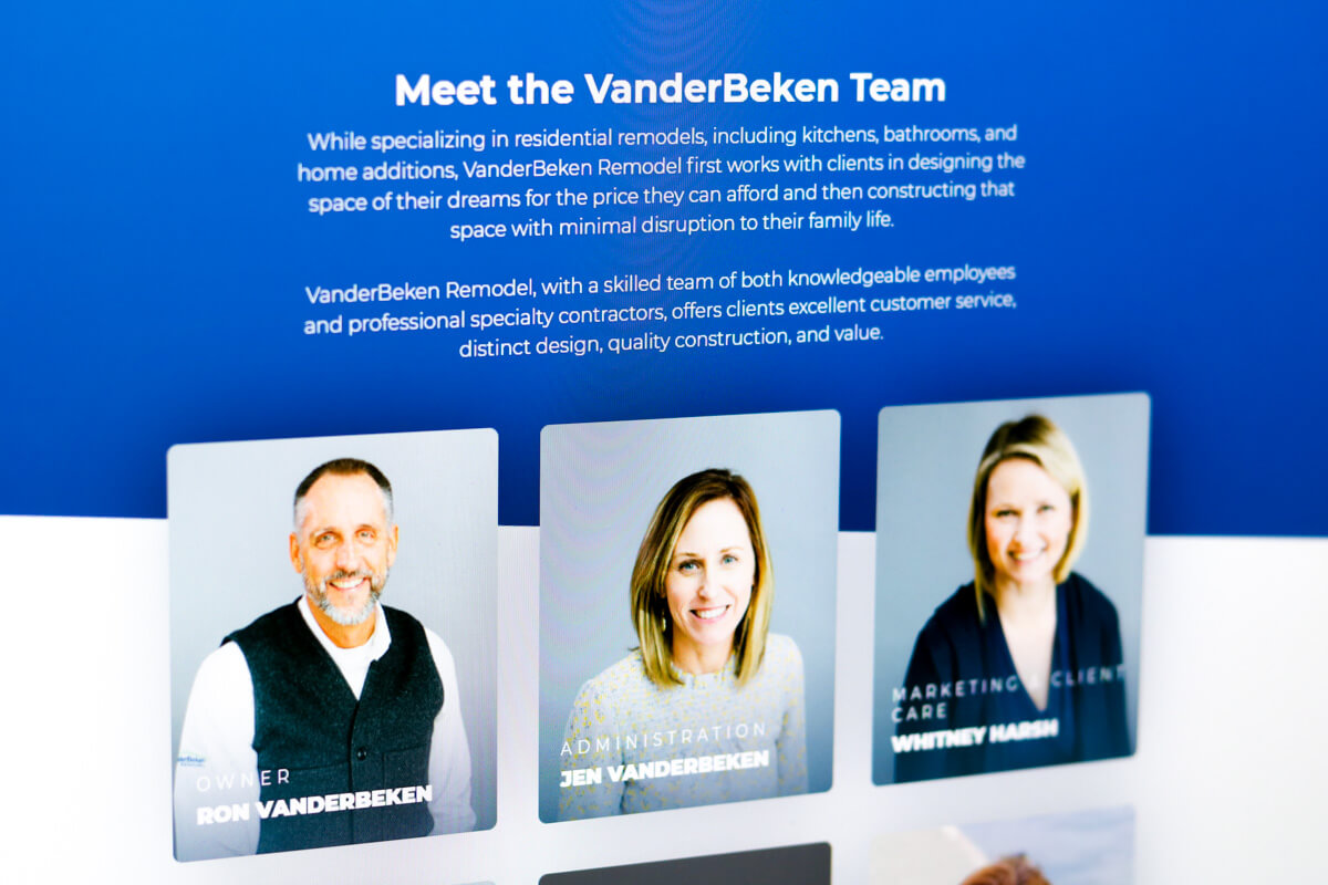 Meet The Team Website Design