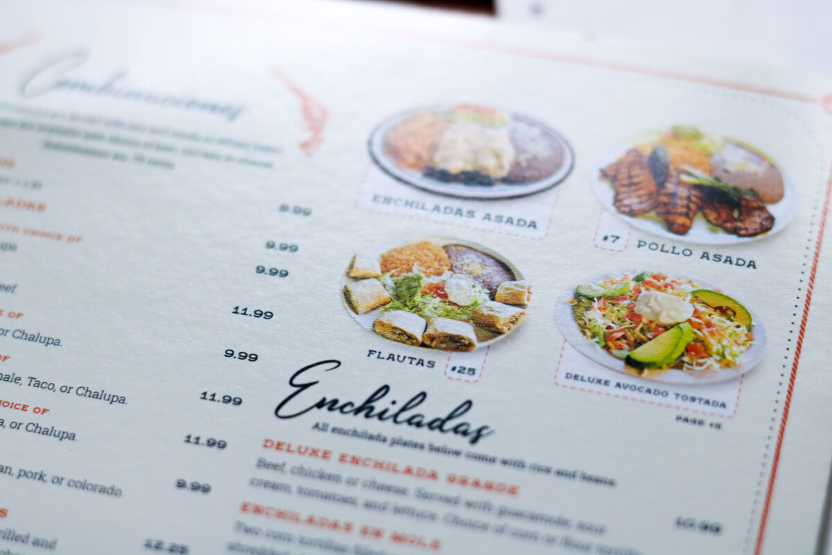 enchiladas menu