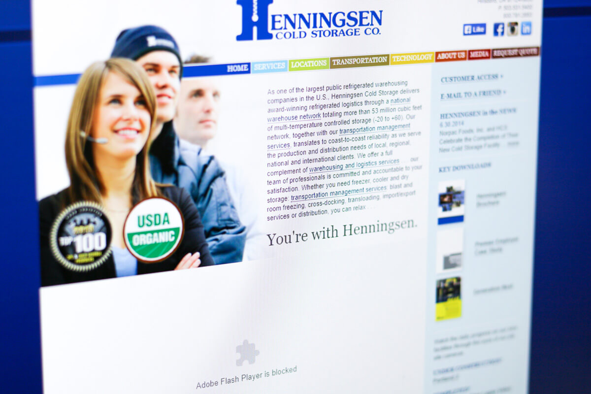 Henningsen Cold Storage's Old Website