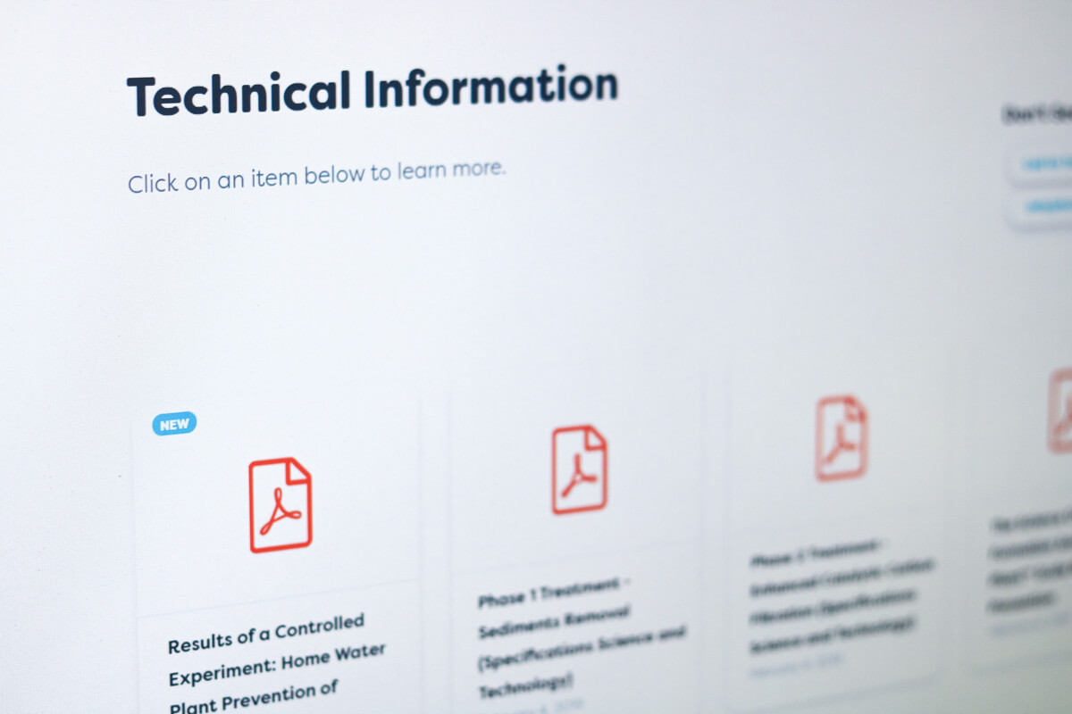 Technical documents page design