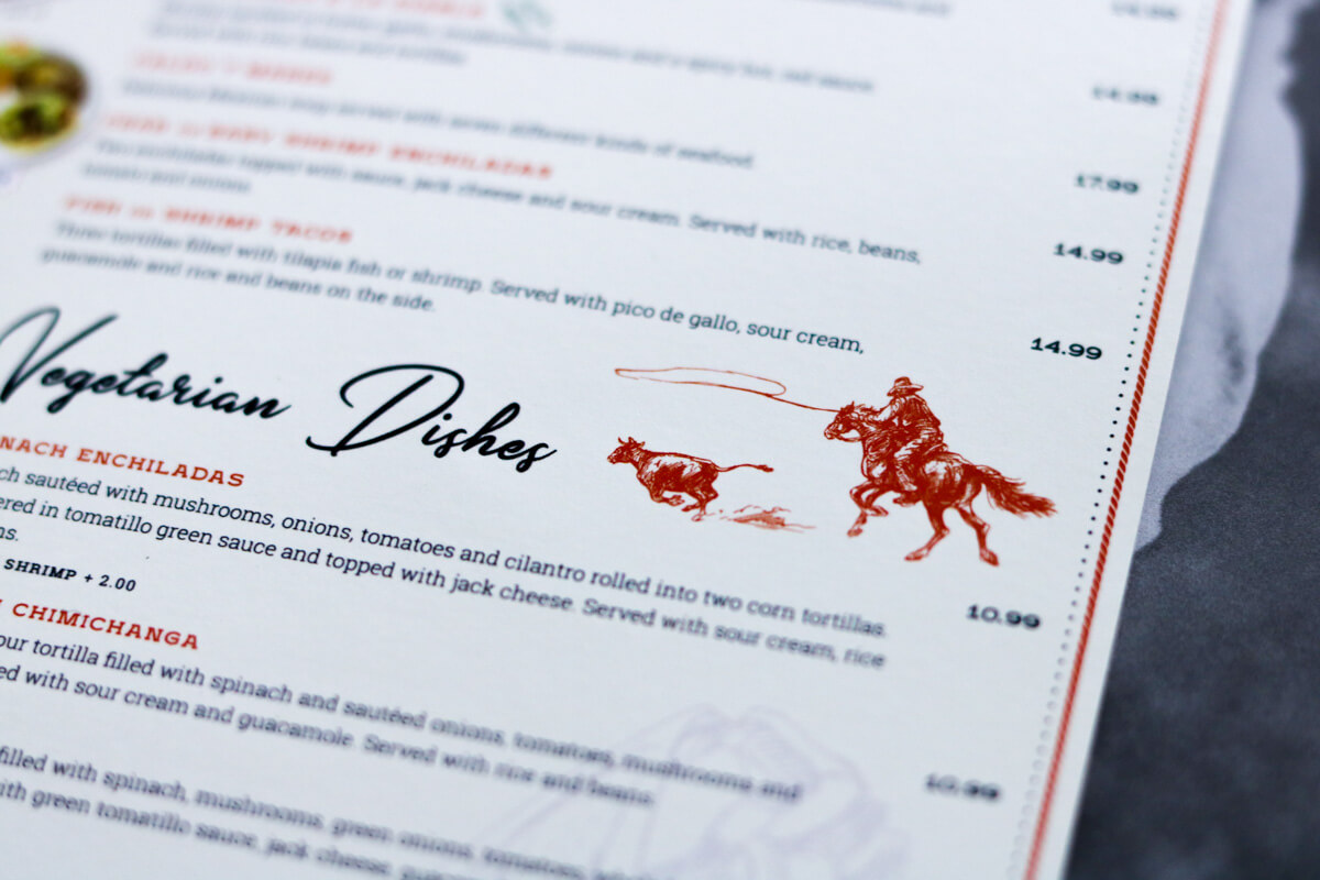vegetarian restaurant menu design