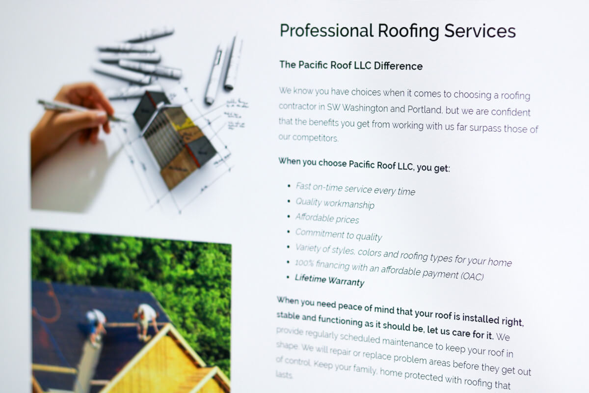 Professional Roofing Services Website