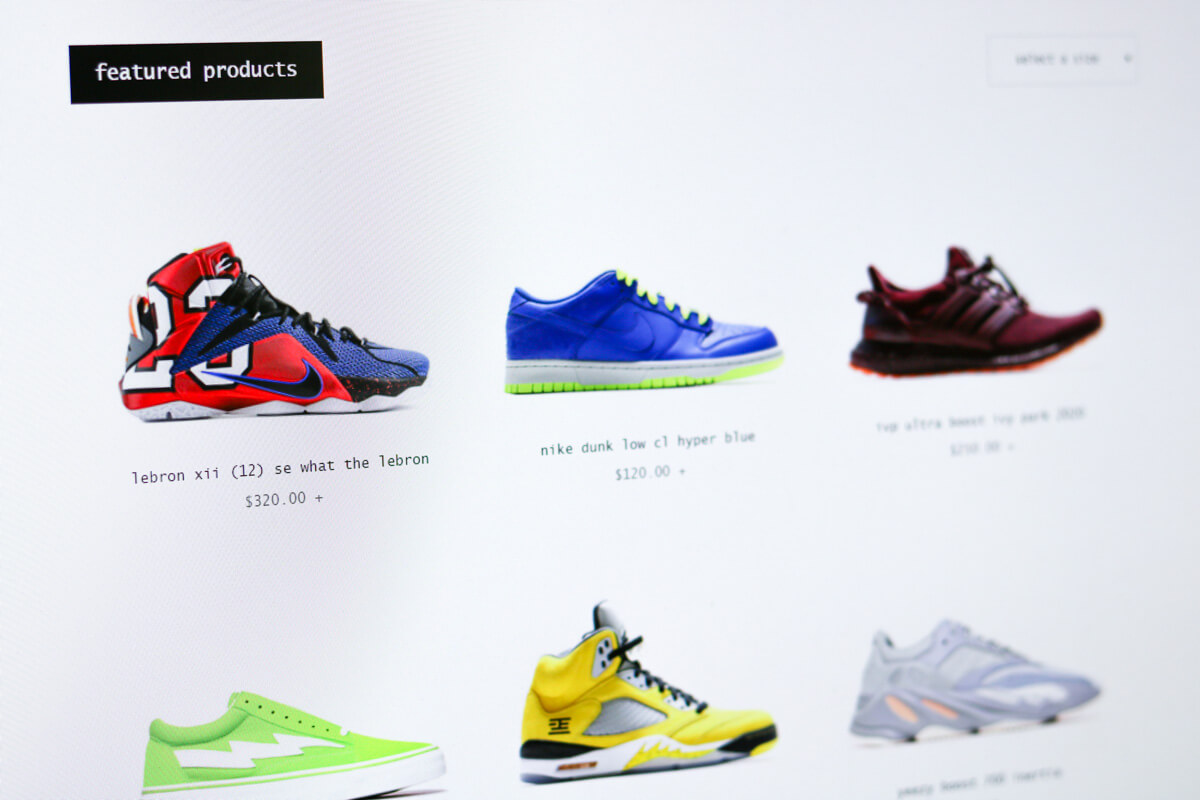 shoe store online web designer