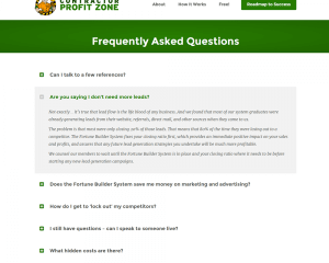 Contractor Profit Zone FAQ Responsive WordPress Website Design