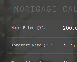Mortgage Calculator (up close)
