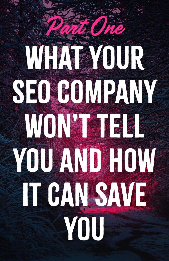What Your SEO Company Won't Tell You and How It Can Save You - Part One