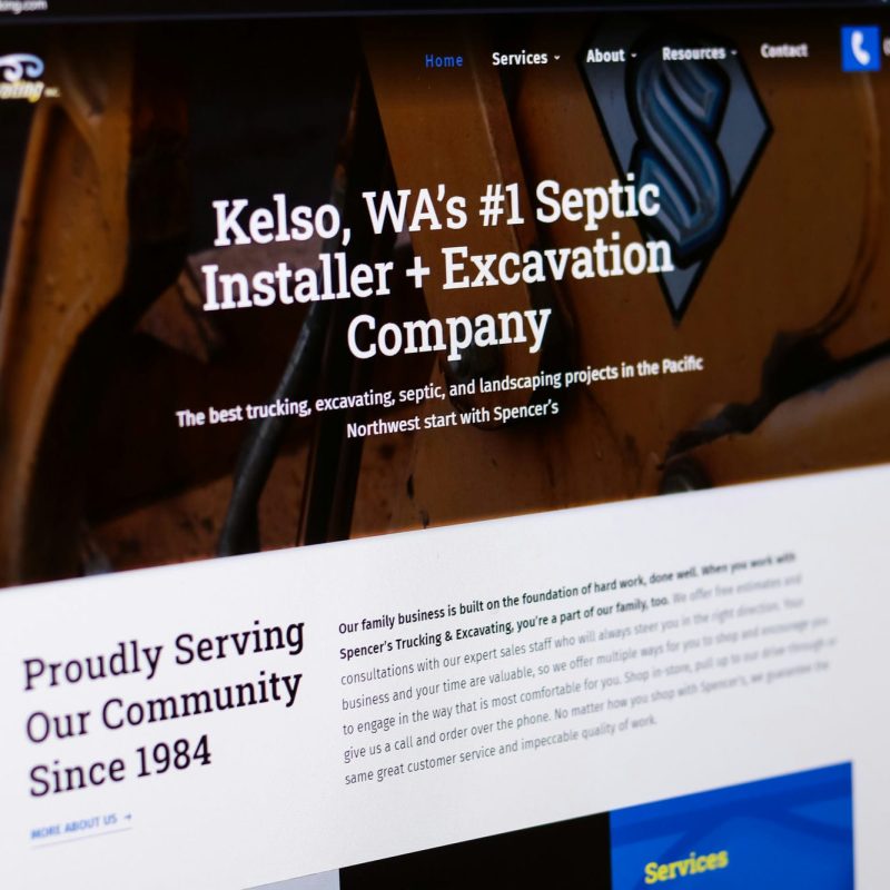 excavation company kelso wa website design